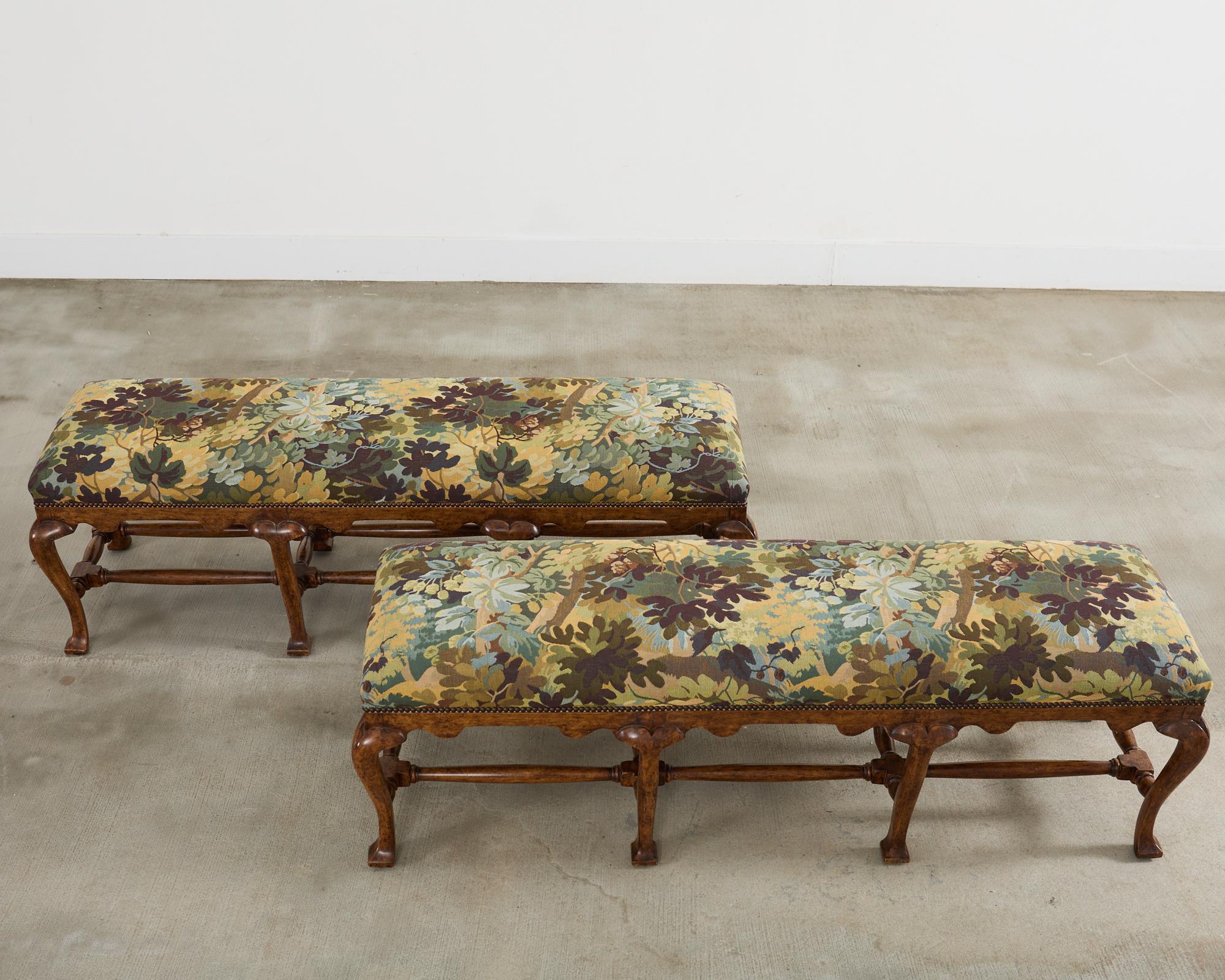 Pair of Formations Califia Upholstered Walnut Bench Seats For Sale at ...