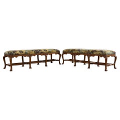 Pair of Formations Califia Upholstered Walnut Bench Seats
