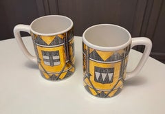 Pair of Fornasetti 1950s Beer Steins with Nautical Motifs