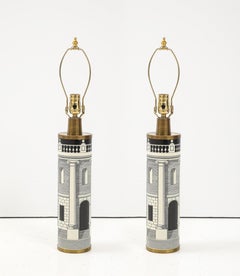 Pair of Fornasetti Architecture Lamps