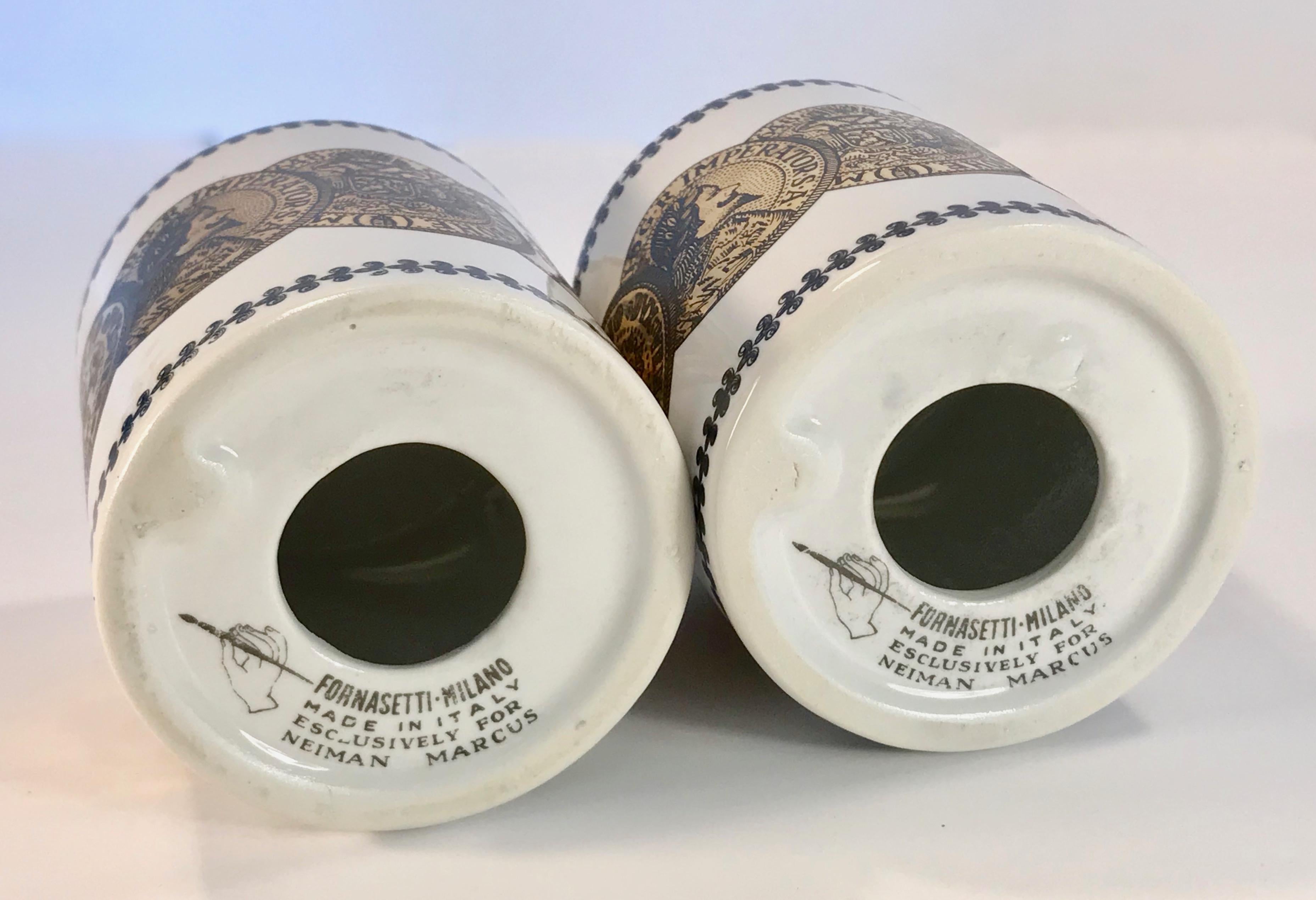Pair of Fornasetti Piggy Banks with Coins Made for Neiman Marcus 6