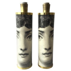 Pair of Fornasetti Table lamps Featuring Lina Cavalieri