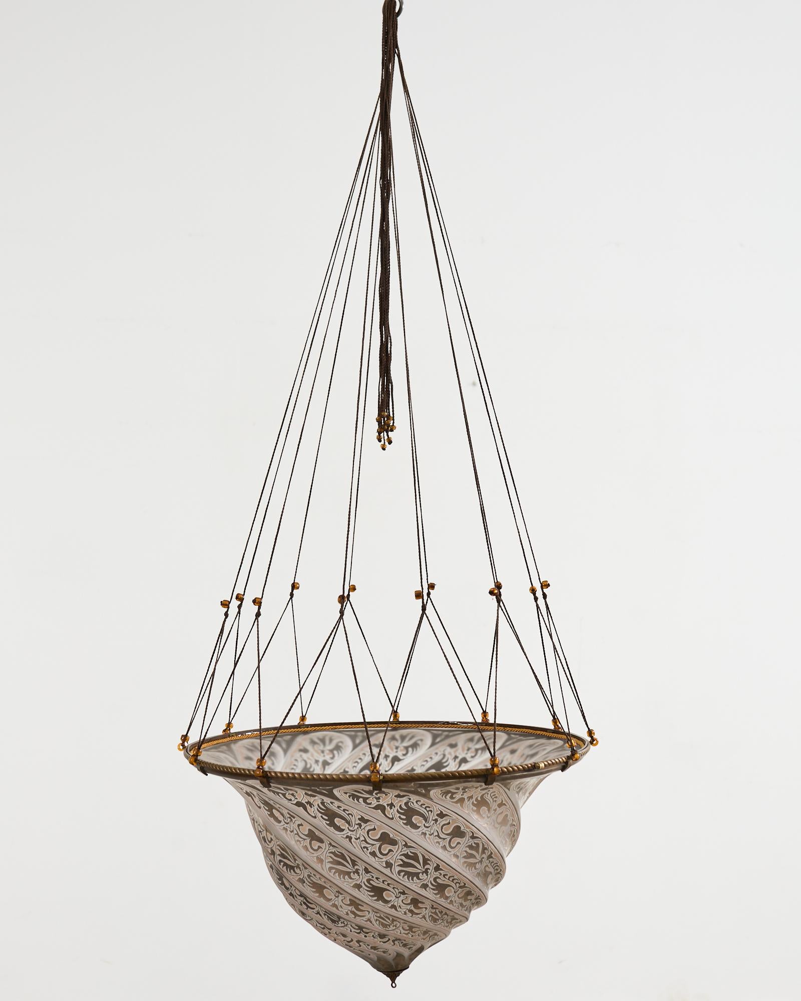 Paire d'abat-jour en verre de Samarkanda attribuée à Fortuny en vente 9