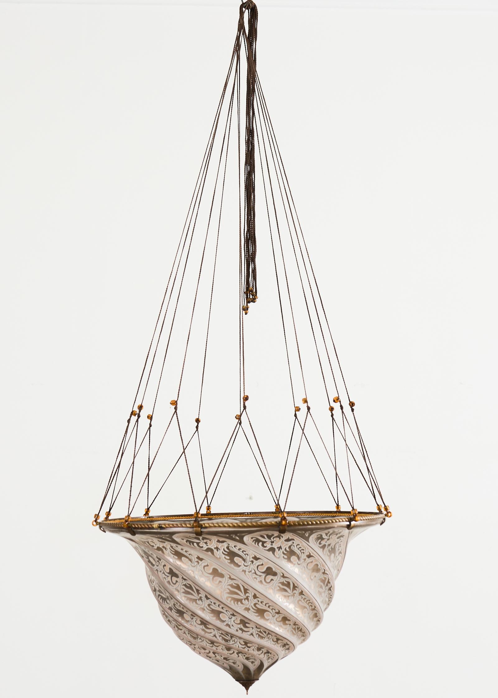 Art nouveau Paire d'abat-jour en verre de Samarkanda attribuée à Fortuny en vente