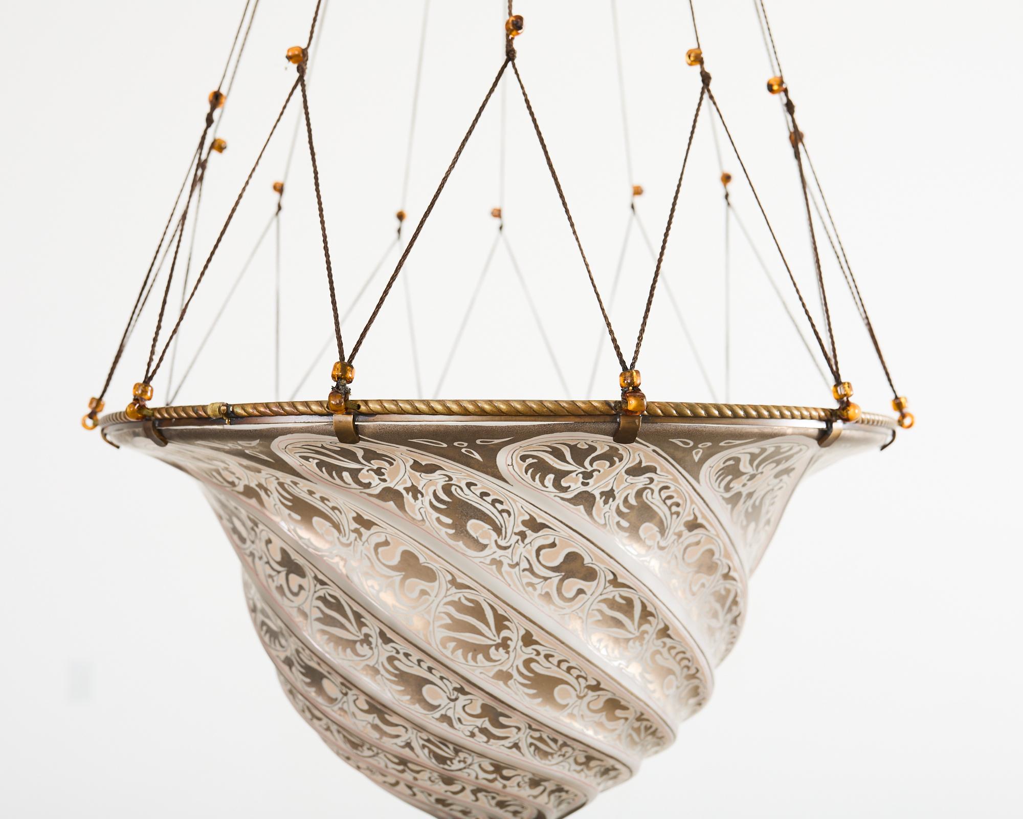 Paire d'abat-jour en verre de Samarkanda attribuée à Fortuny en vente 1