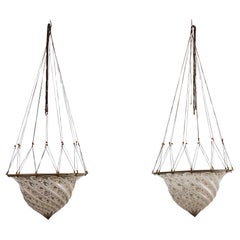 Vintage Pair of Fortuny Attributed Samarkanda Glass Lamp Shades