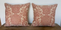 Pair of Fortuny “Carnavalet” Pillows with Custom Linen Backs