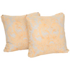 Pair of  Vintage Fortuny Cushionsin Silvery Grey and Peach