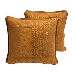 Pair of Fortuny Cushions in the Ashanti Pattern
