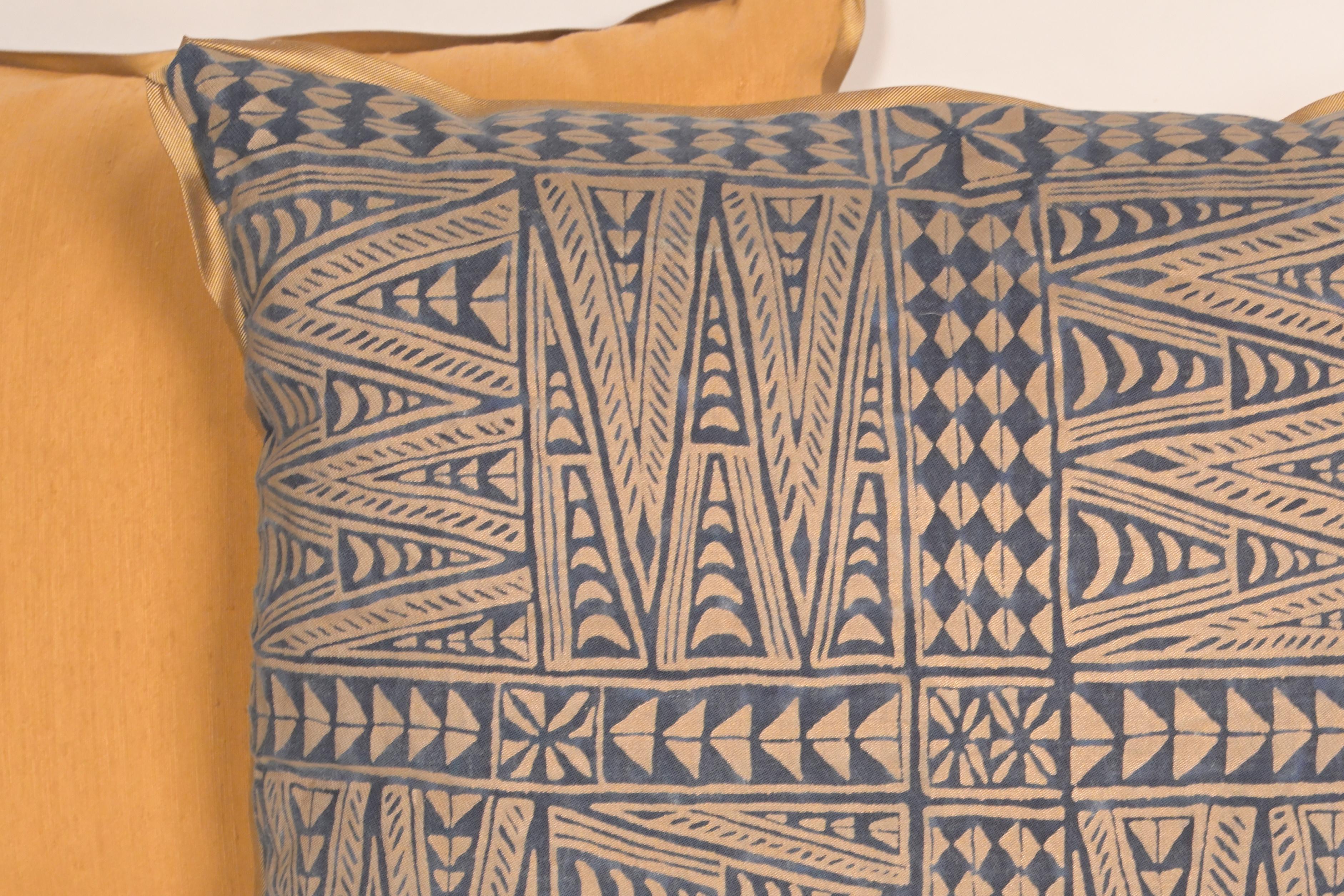 Italian Pair of Fortuny Cushions with Rare Melilla Pattern by David Duncan Studio For Sale