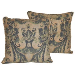 Pair of Fortuny Fabric Cushions in the Glicine Pattern