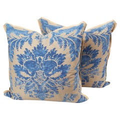 Pair of Fortuny Fabric Cushions in the Glicine Pattern