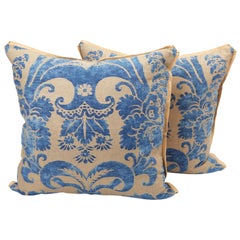 Pair of Fortuny Fabric Cushions in the Glicine Pattern