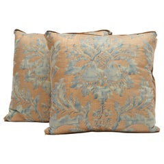 Pair of Fortuny Fabric Cushions in the Glicine Pattern