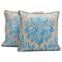 Pair of Fortuny Fabric Cushions in the Glicine Pattern