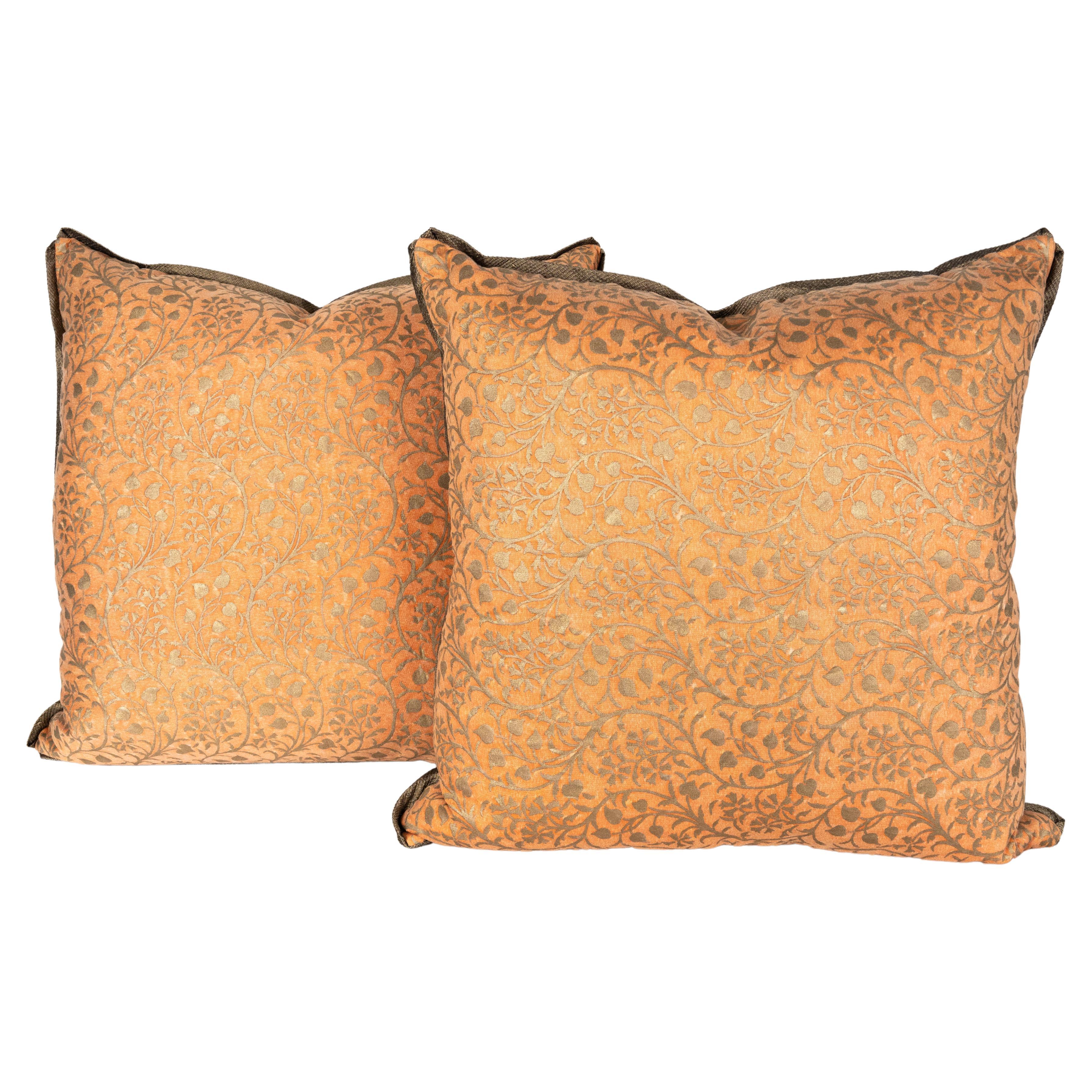 Pair of Fortuny Fabric Cushions in the Granada Pattern