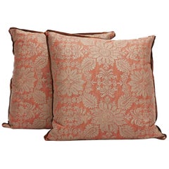 Pair of Fortuny Fabric Cushions in the Impero Pattern