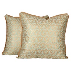 Pair of Fortuny Fabric Cushions in the Louis XIII Style Delfino Pattern