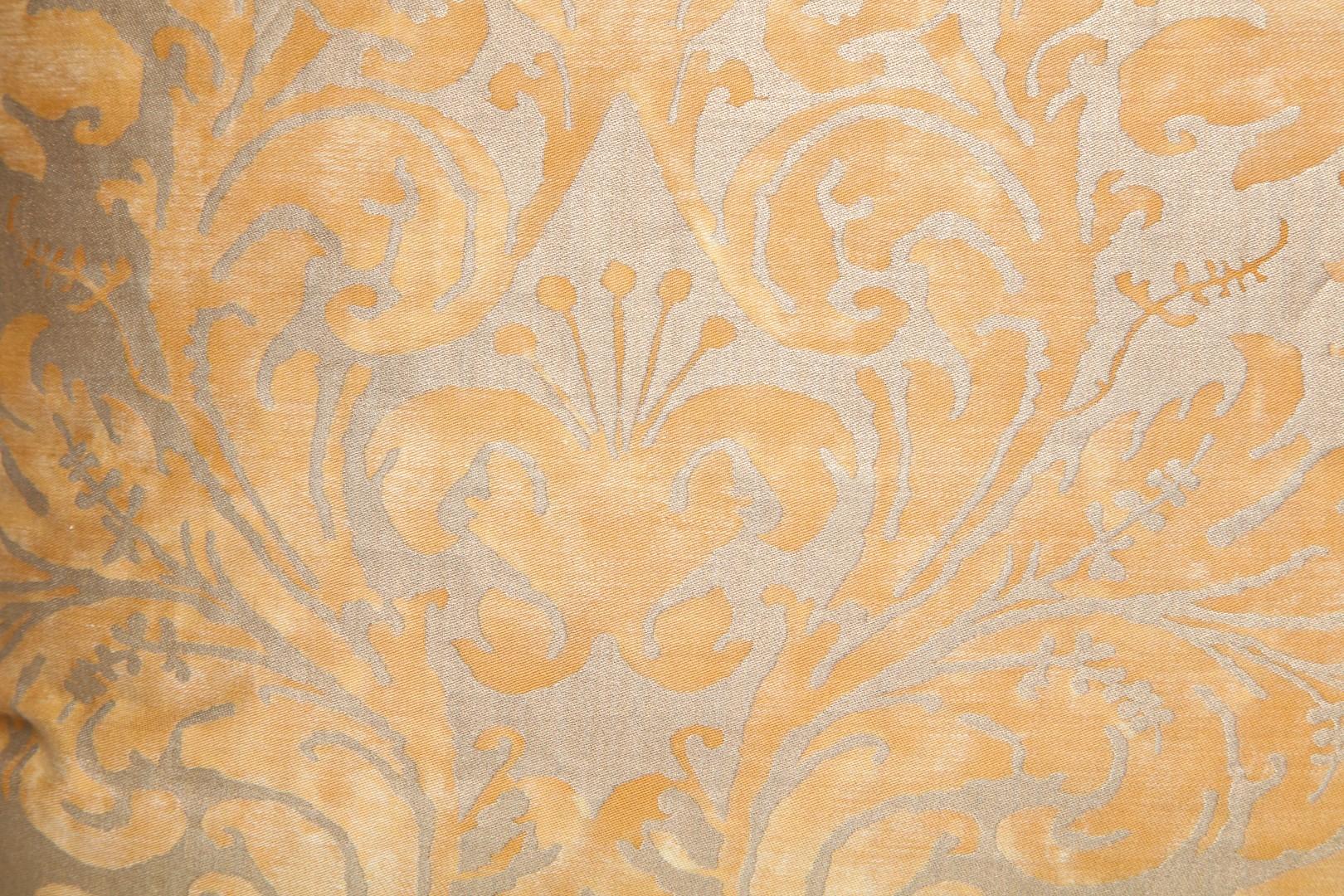 Baroque Pair of Fortuny Fabric Cushions in the Lucrezia Pattern