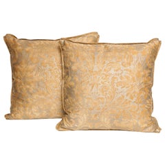 Pair of Fortuny Fabric Cushions in the Lucrezia Pattern