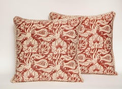 Pair of Fortuny Fabric Cushions in the Malagrana Pattern