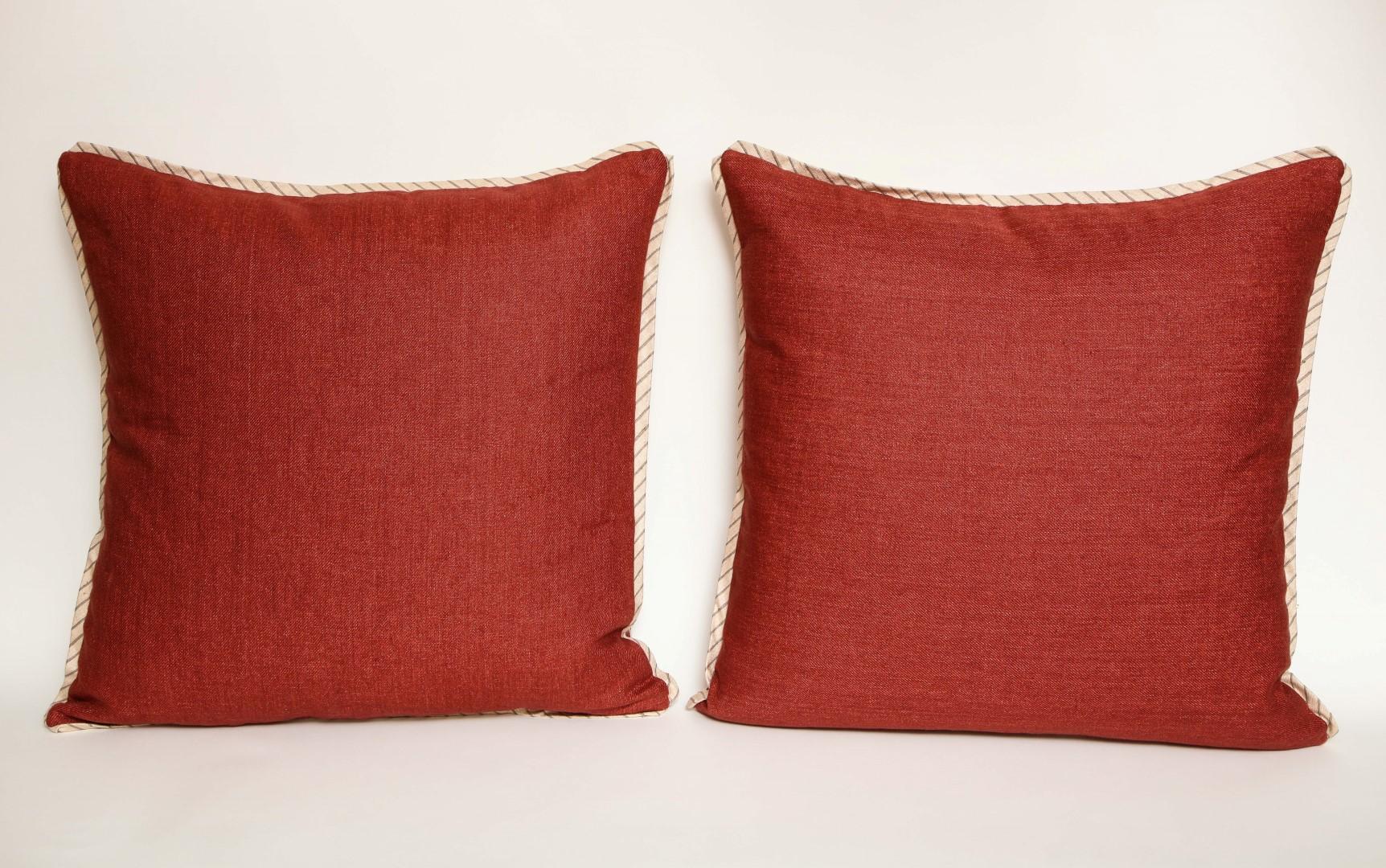 Pair of Fortuny Fabric Cushions in the Malagrana Pattern 1