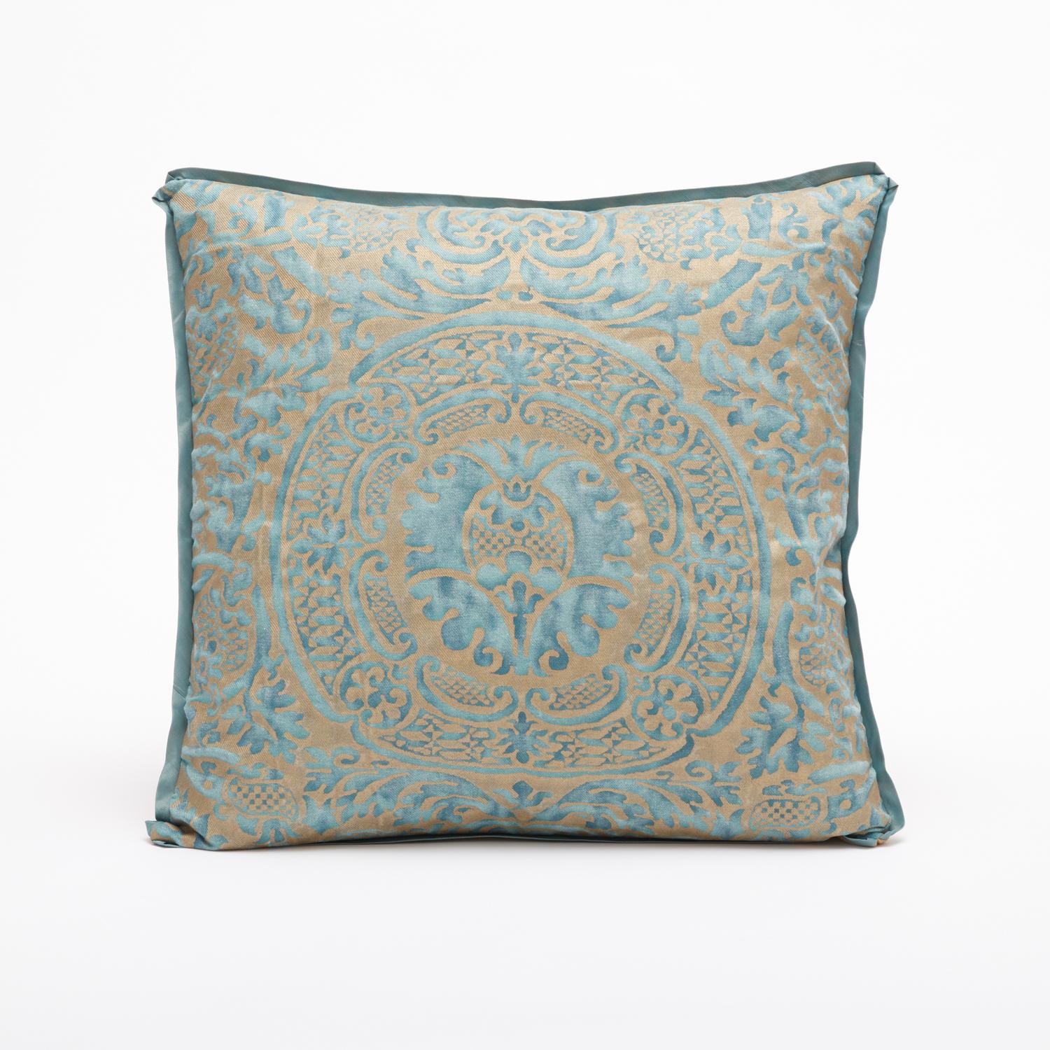 A Fortuny Fabric Cushions in the Orsini Pattern