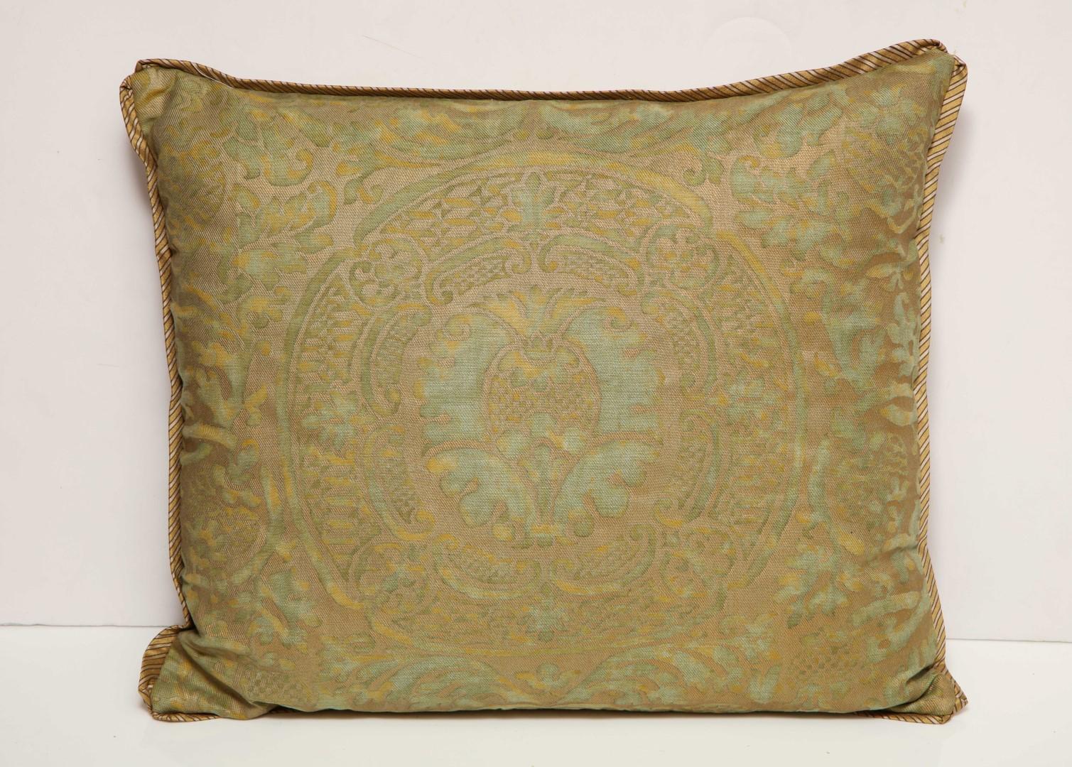 Contemporary Pair of Fortuny Fabric Cushions in the Orsini Pattern 
