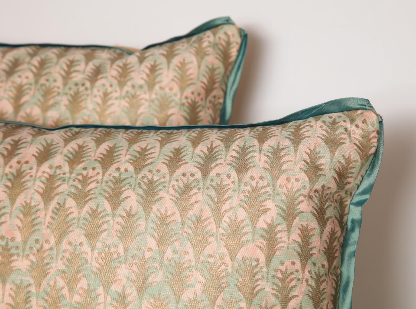 Pair of Fortuny Fabric Cushions in the Puimette Pattern, New and in Stock 1