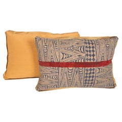 Pair of Fortuny Lumbar Cushions with Rare Melilla Pattern by David Duncan
