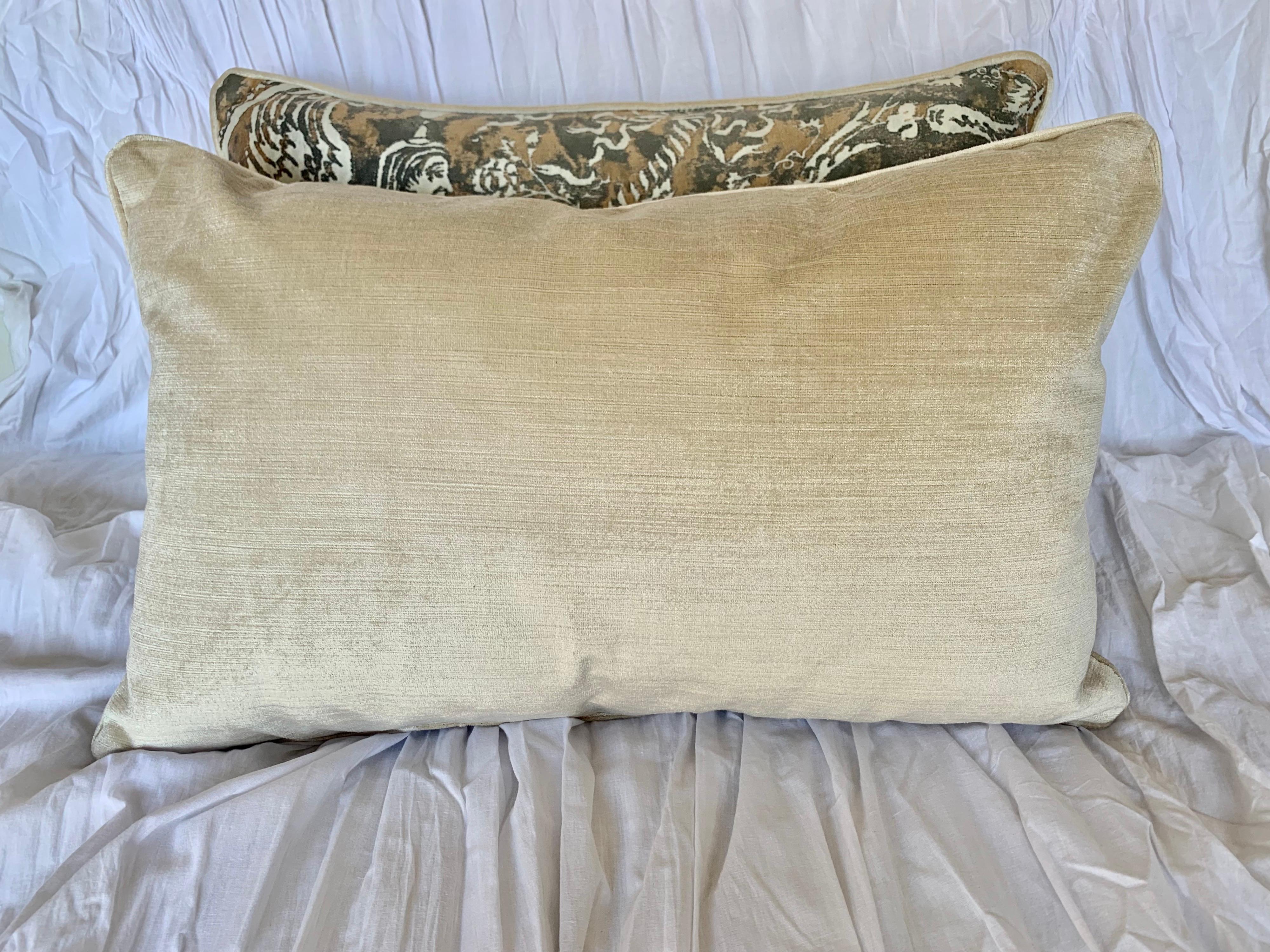 Contemporary Pair of Fortuny Pillows w/ Sphinxes