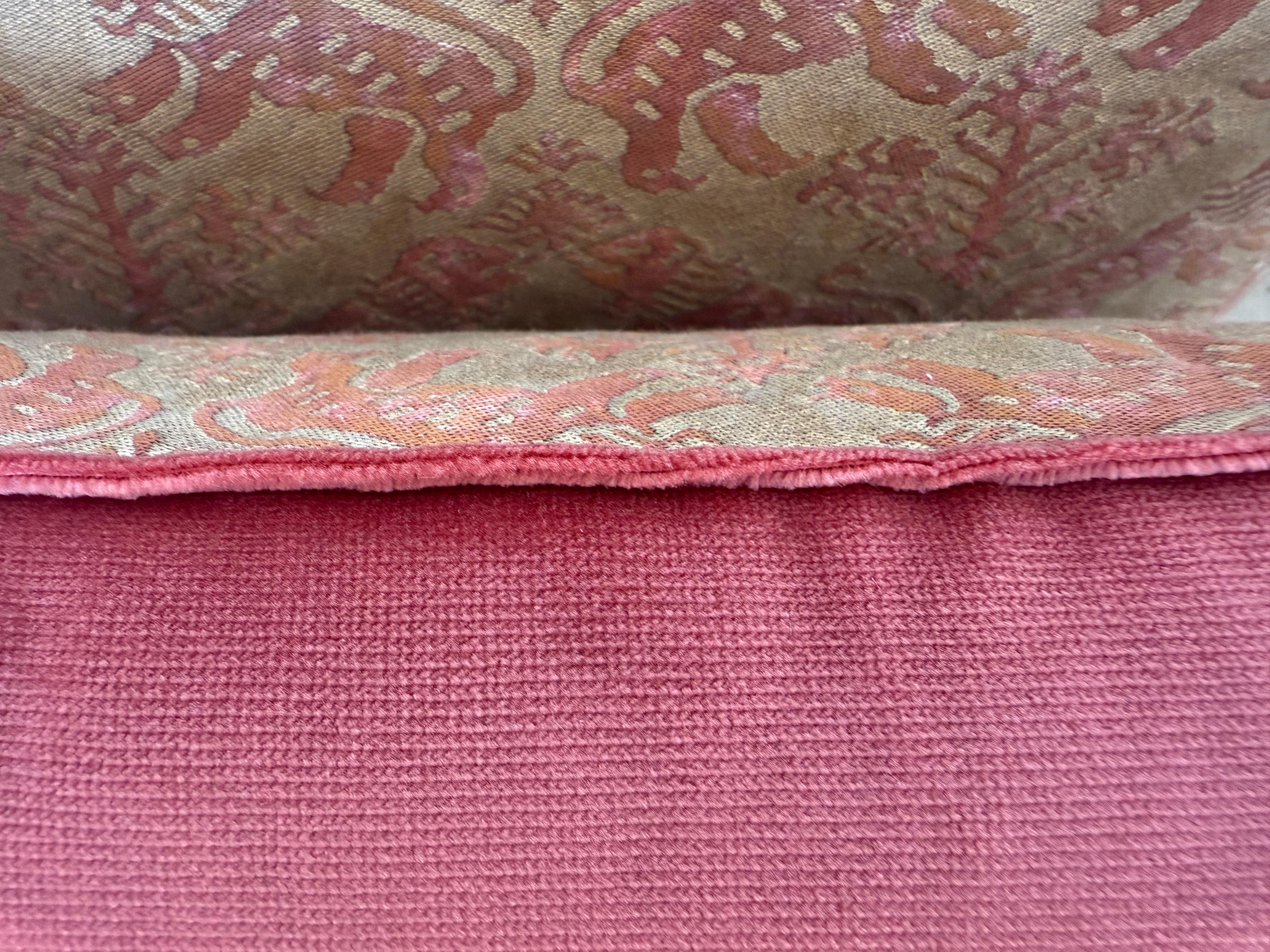 Italian Pair of Fortuny “Richelieu” Pattern Pillows For Sale