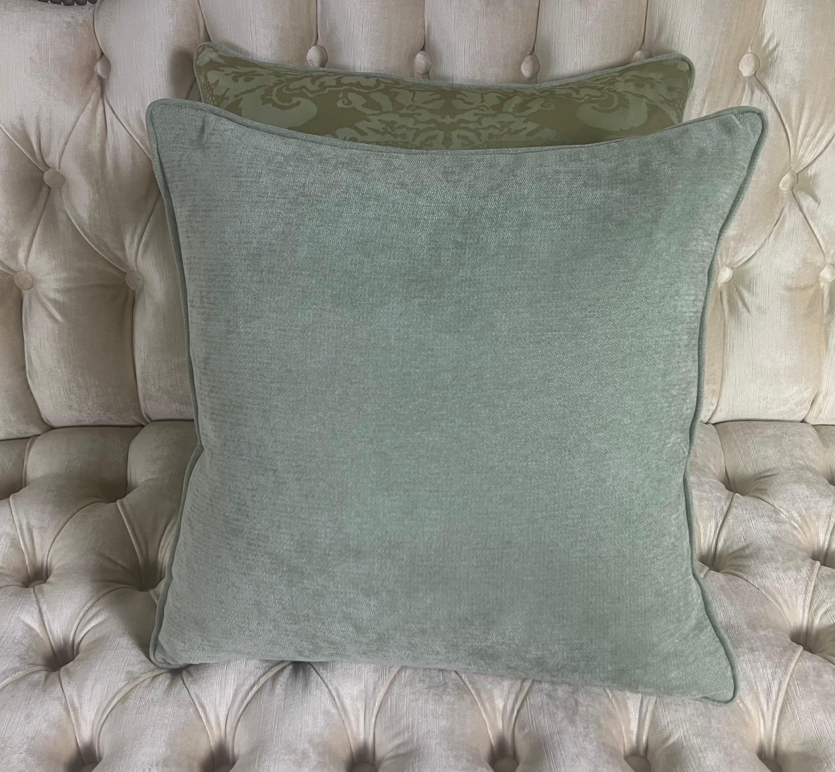 Contemporary Pair of Fortuny Style Textile Pillows For Sale