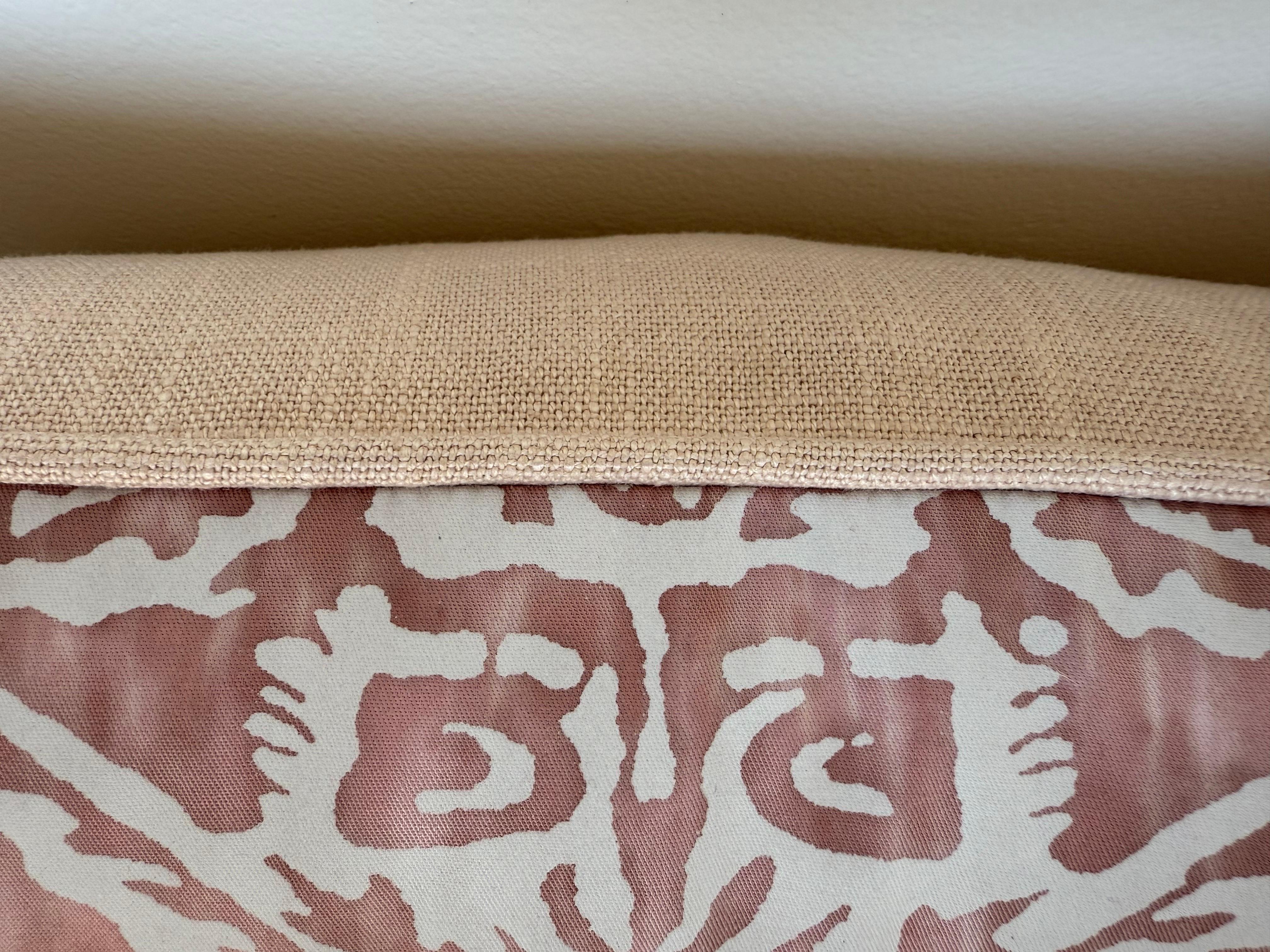 Cotton Pair of Fortuny-Style Textiles Pillows For Sale
