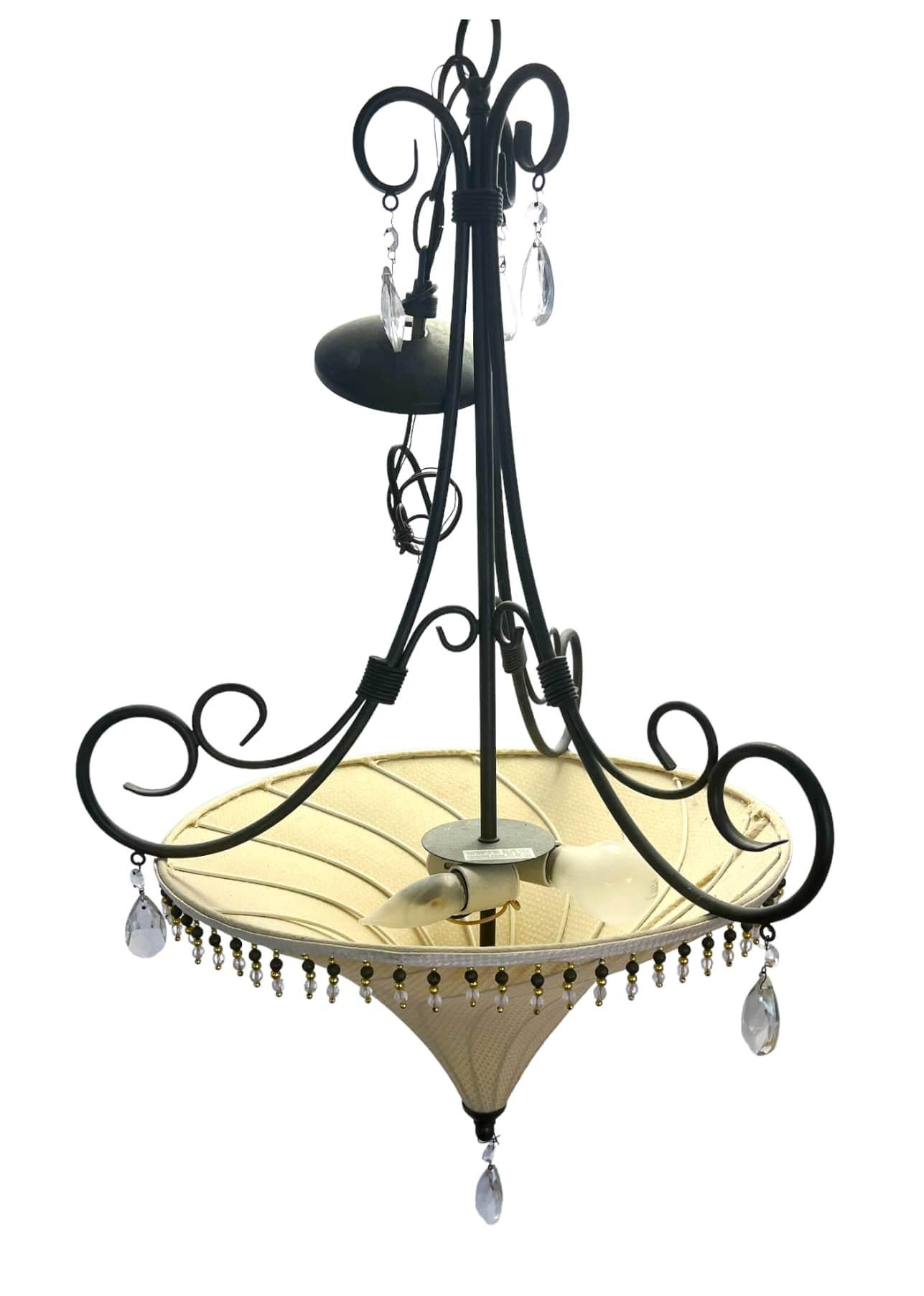 Paire de lampes suspendues en tissu de style néo-Vénitien de Fortuny en vente 1