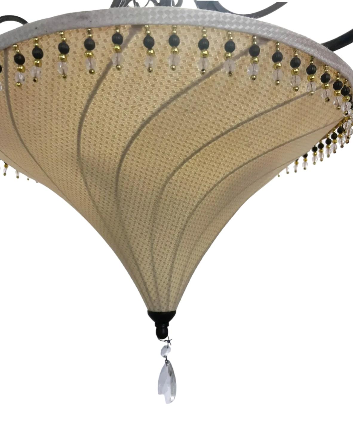 Paire de lampes suspendues en tissu de style néo-Vénitien de Fortuny en vente 3