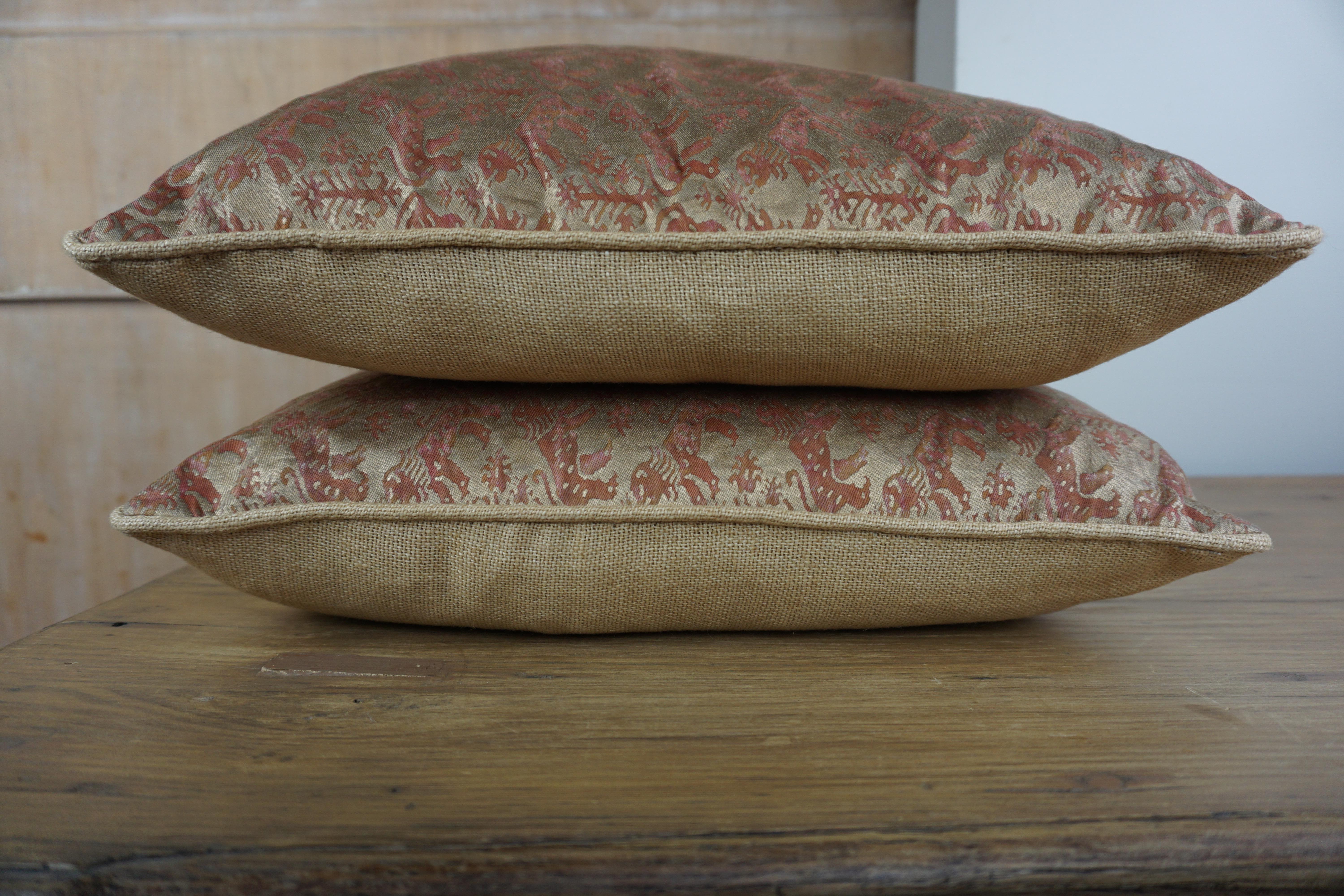 Baroque Pair of Fortuny Textile Accent Pillows