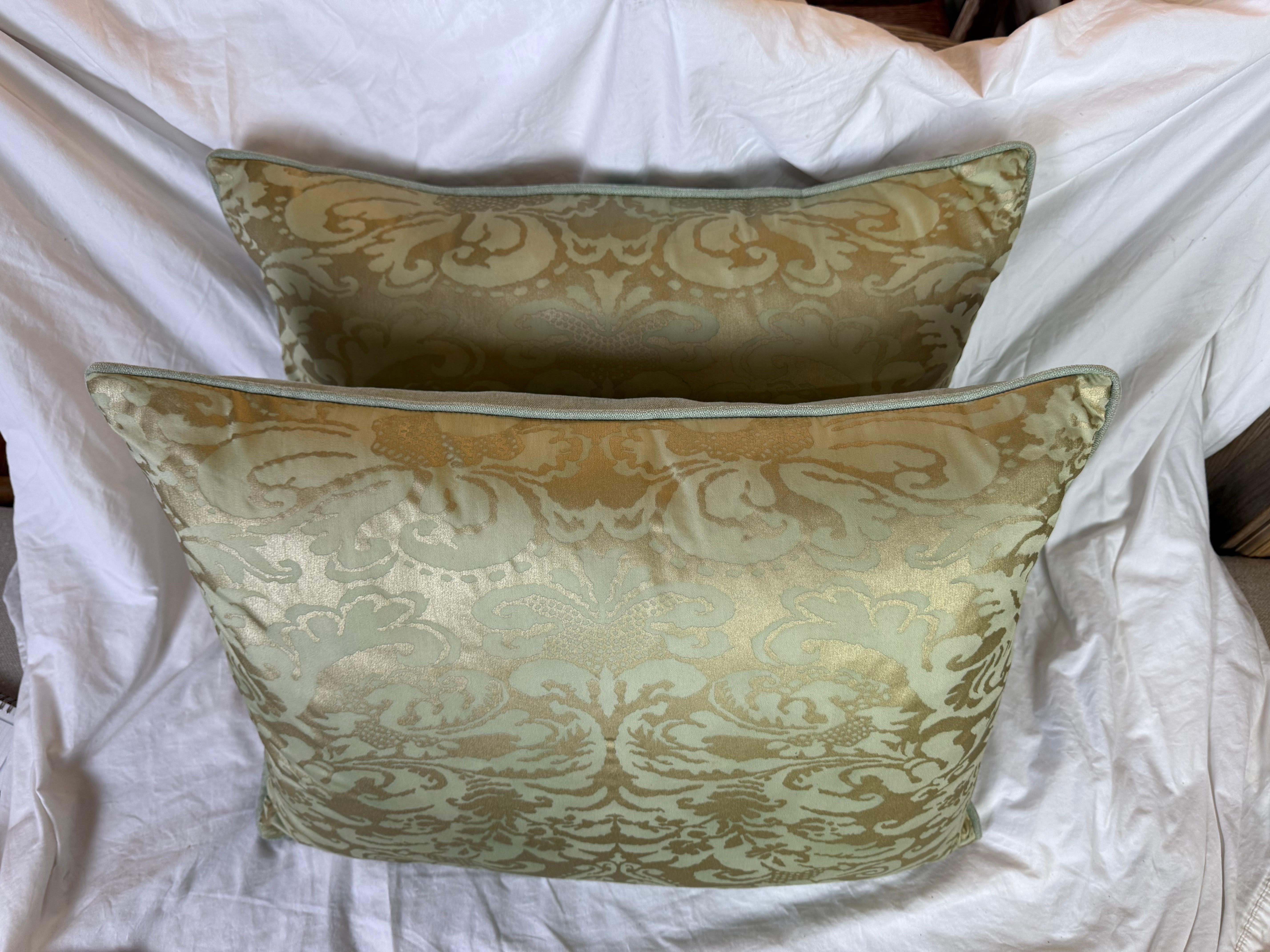 Baroque Pair of Fortuny Textile Pillows For Sale