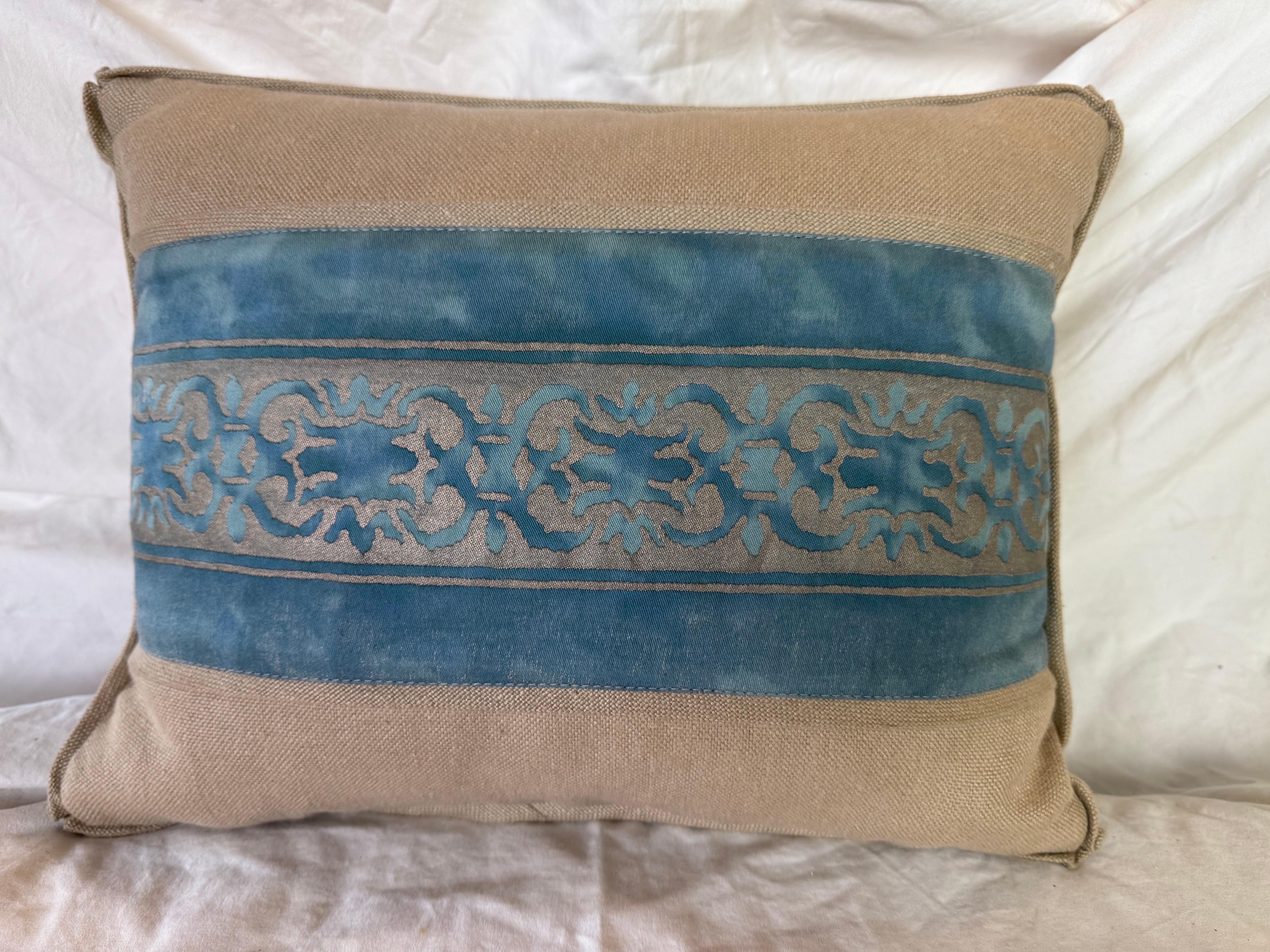 Contemporary Pair of Fortuny Textile Pillows