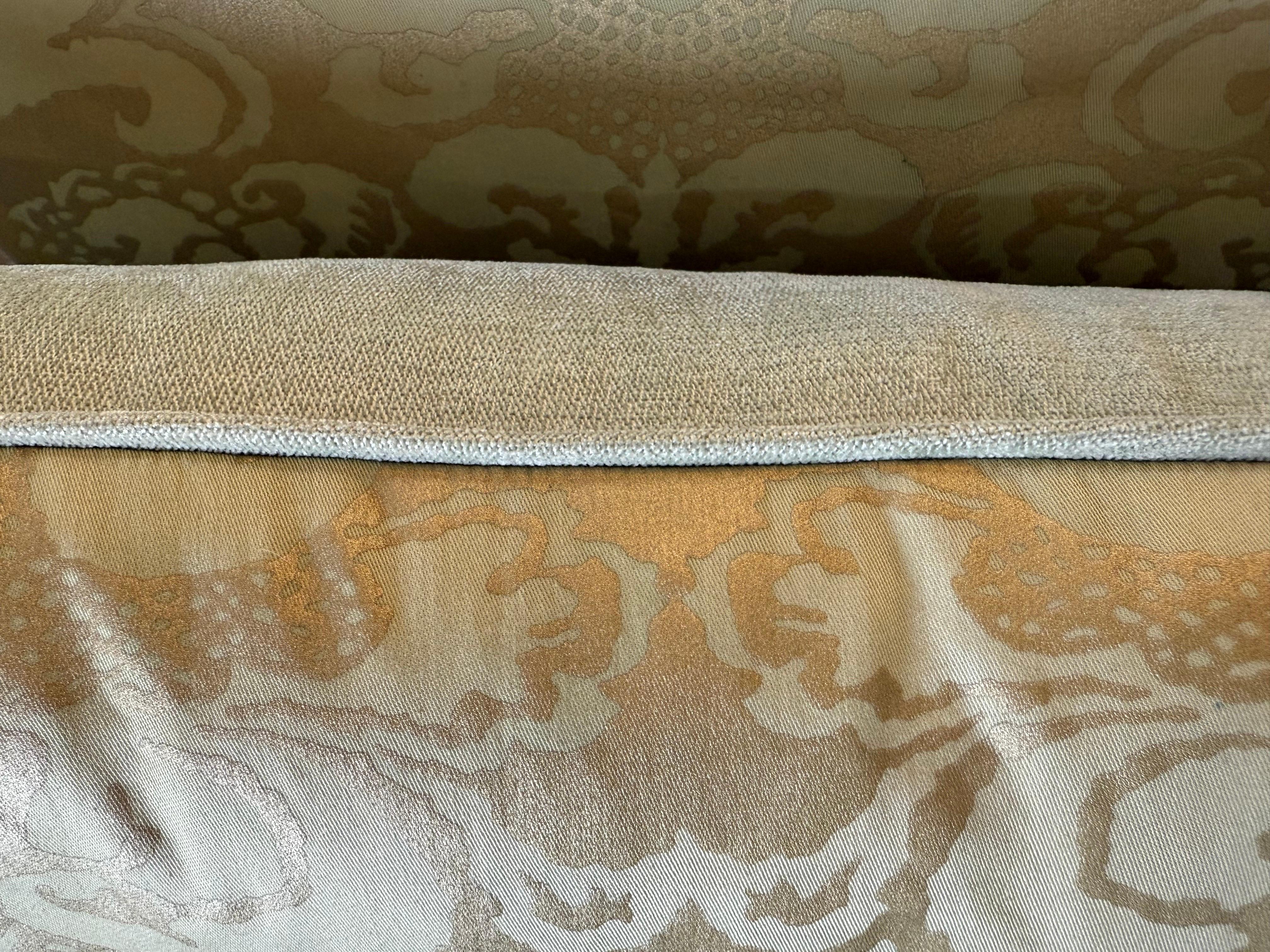 Italian Pair of Fortuny Textile Pillows For Sale