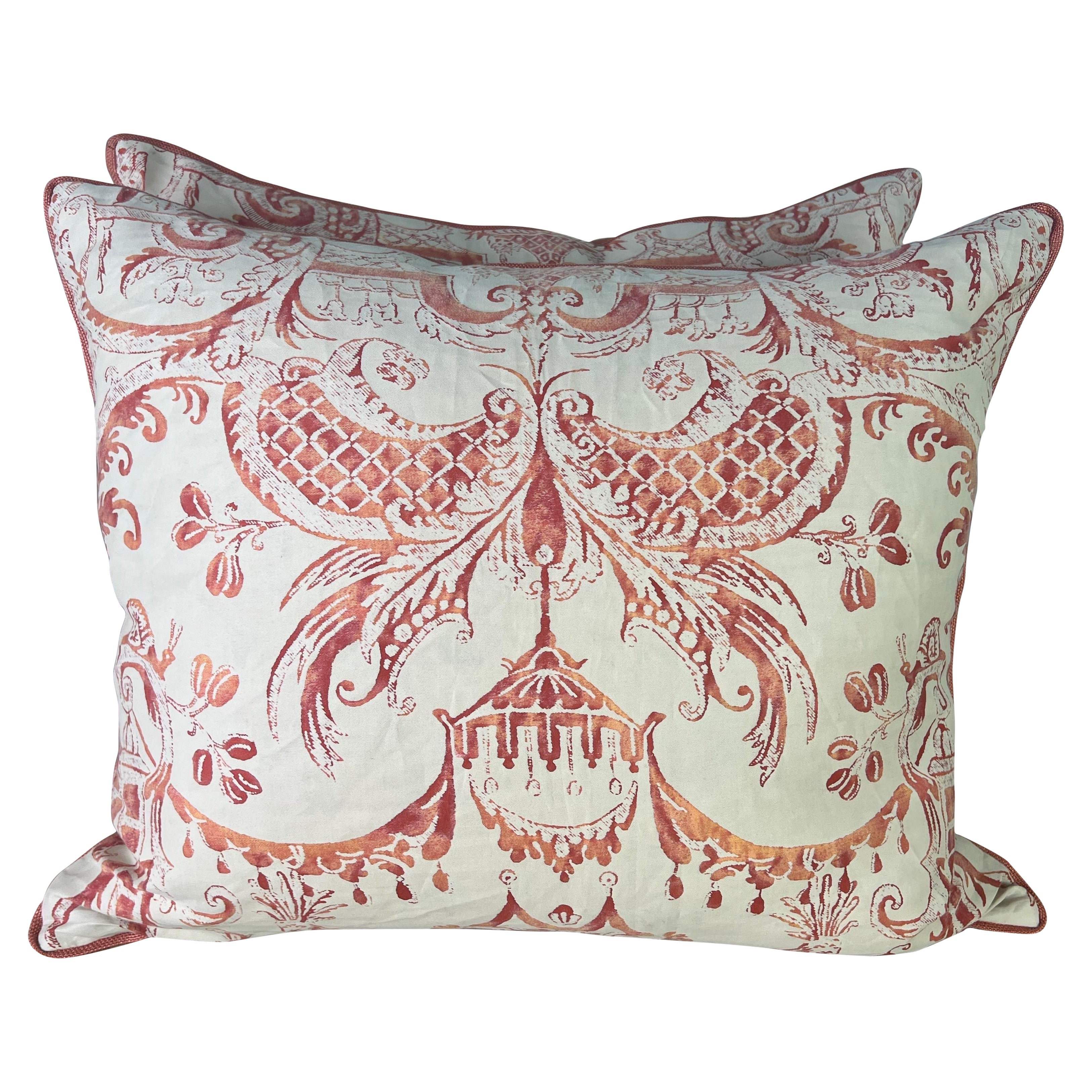 Pareja de almohadas textiles Fortuny en venta