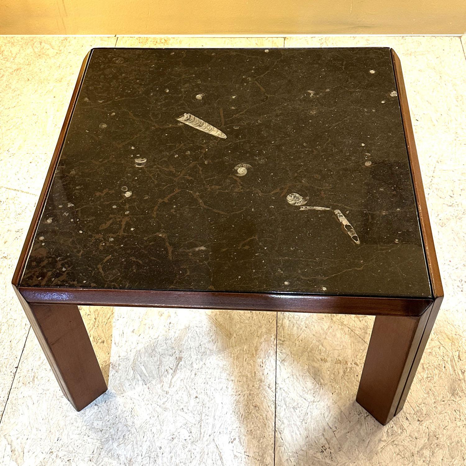German Pair of Fossil Stone Coffee Tables by Ronald Schmitt For Sale