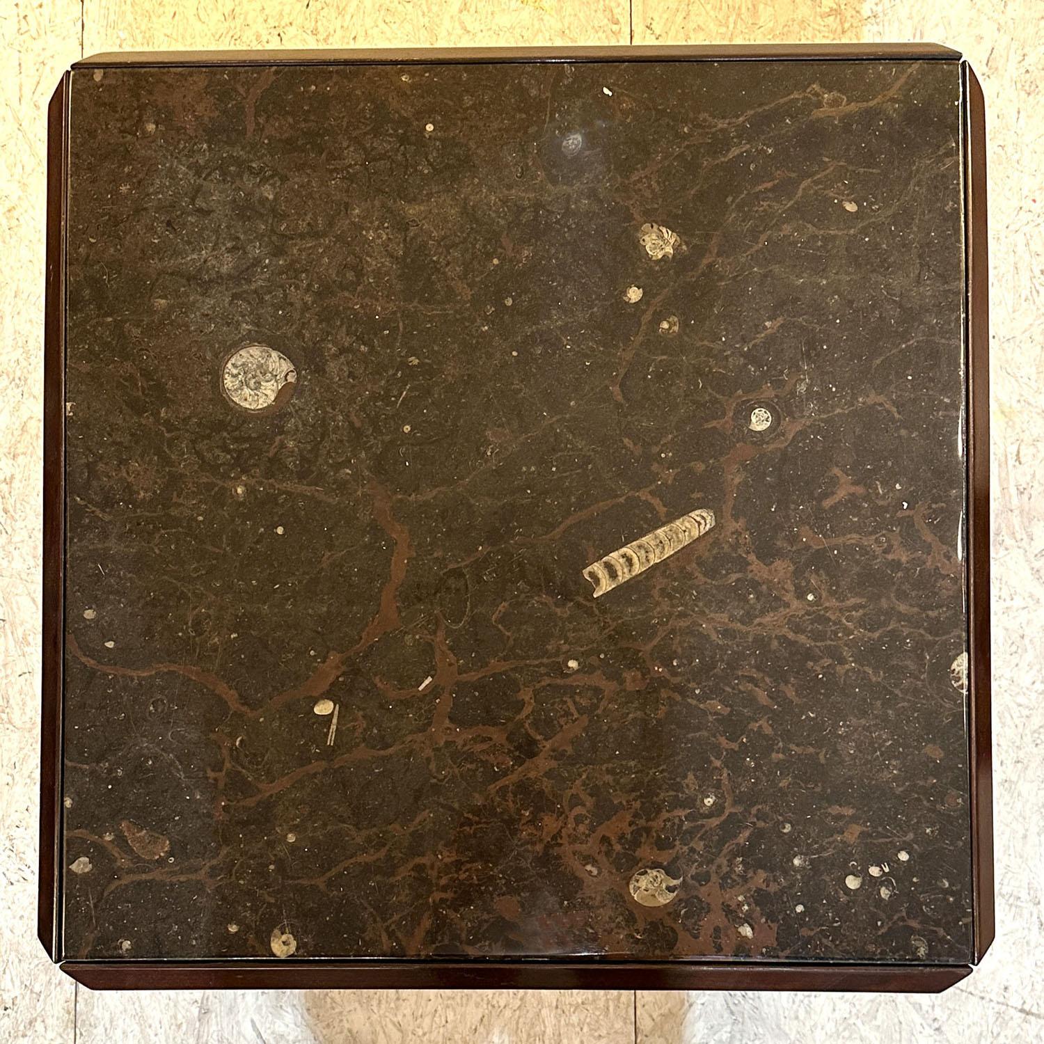 Pair of Fossil Stone Coffee Tables by Ronald Schmitt For Sale 1