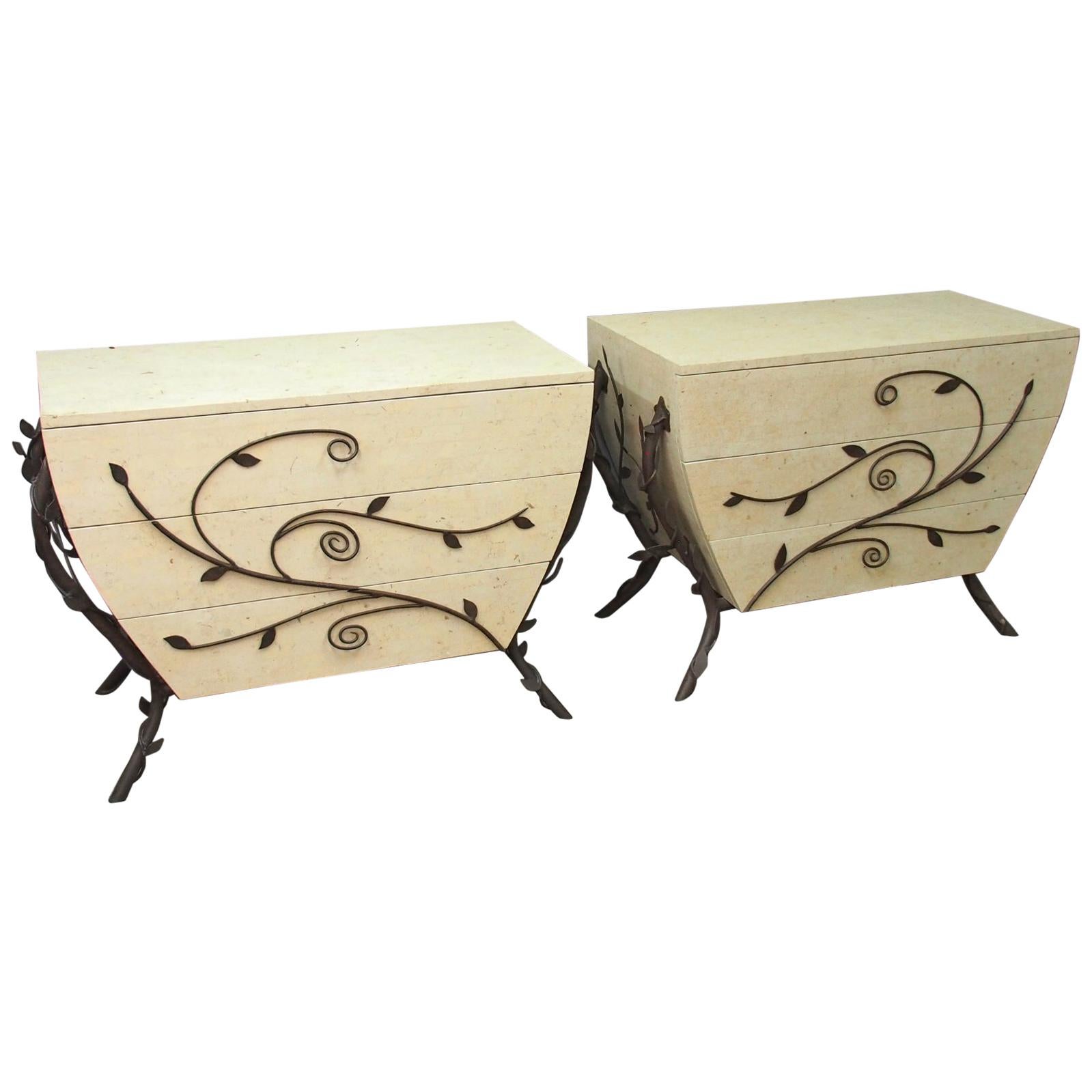 Pair of Fossilized Stone Commodes For Sale