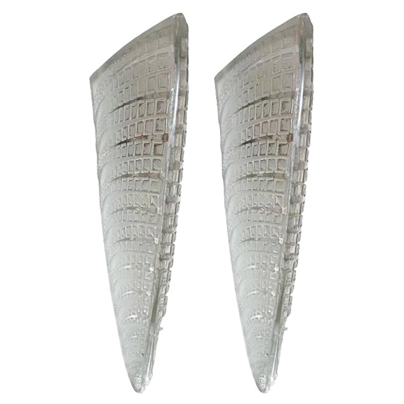 Coppia di lampade da parete Art Deco "Fougers" di Rene Lalique