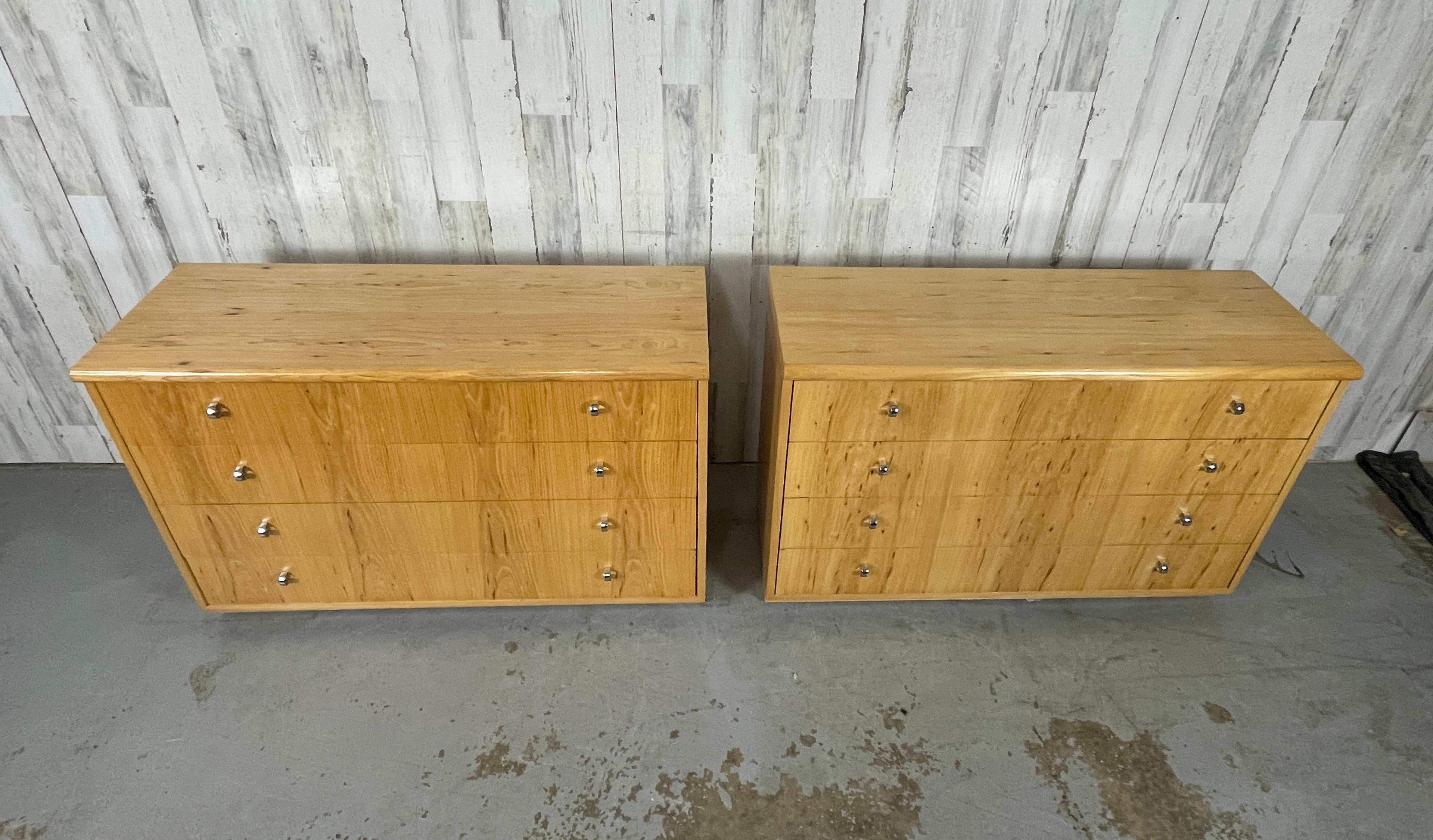 Wood Pair of Founders Blonde Pecan Bachelor Chests  For Sale