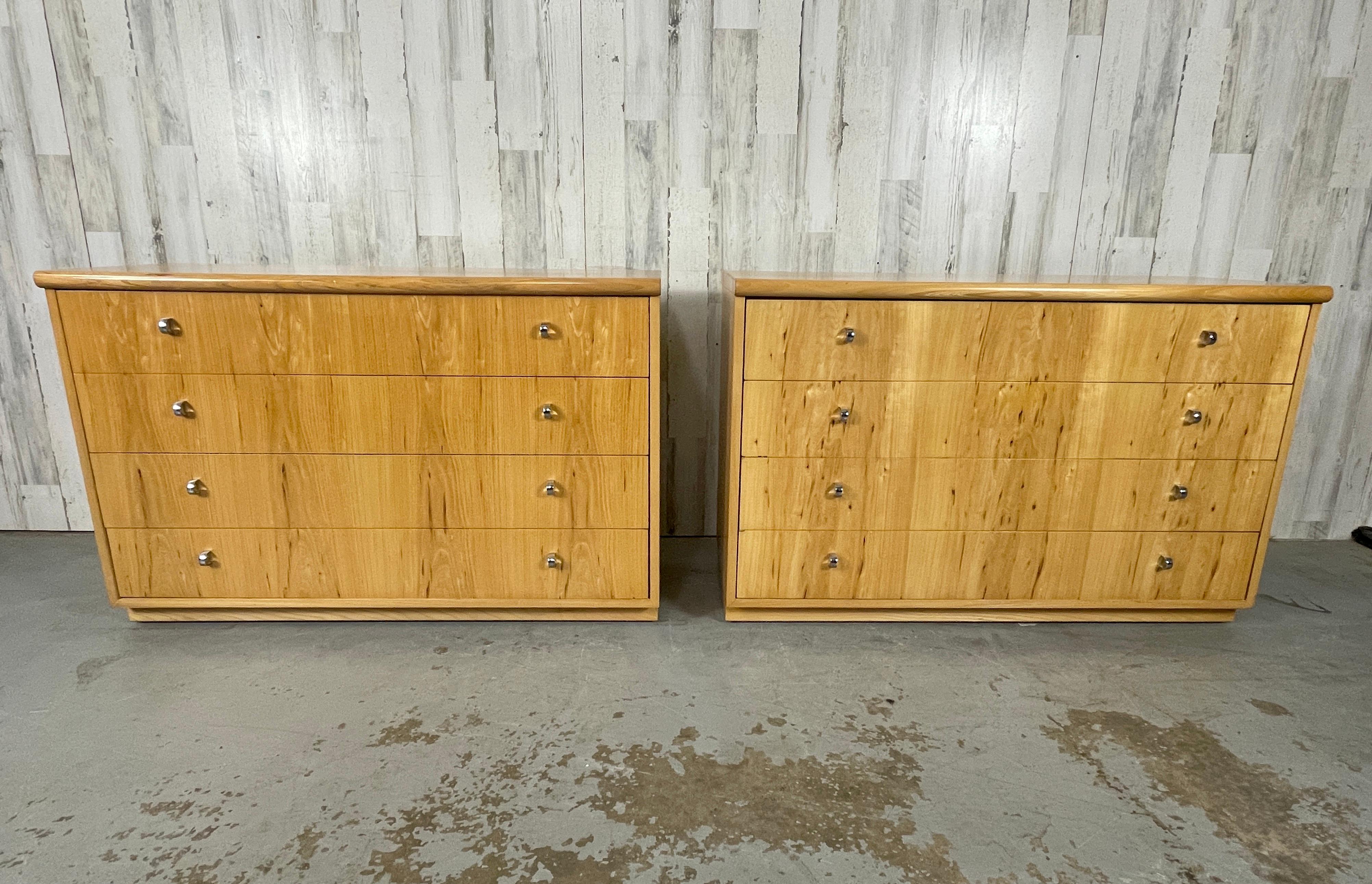 Pair of Founders Blonde Pecan Bachelor Chests  For Sale 1