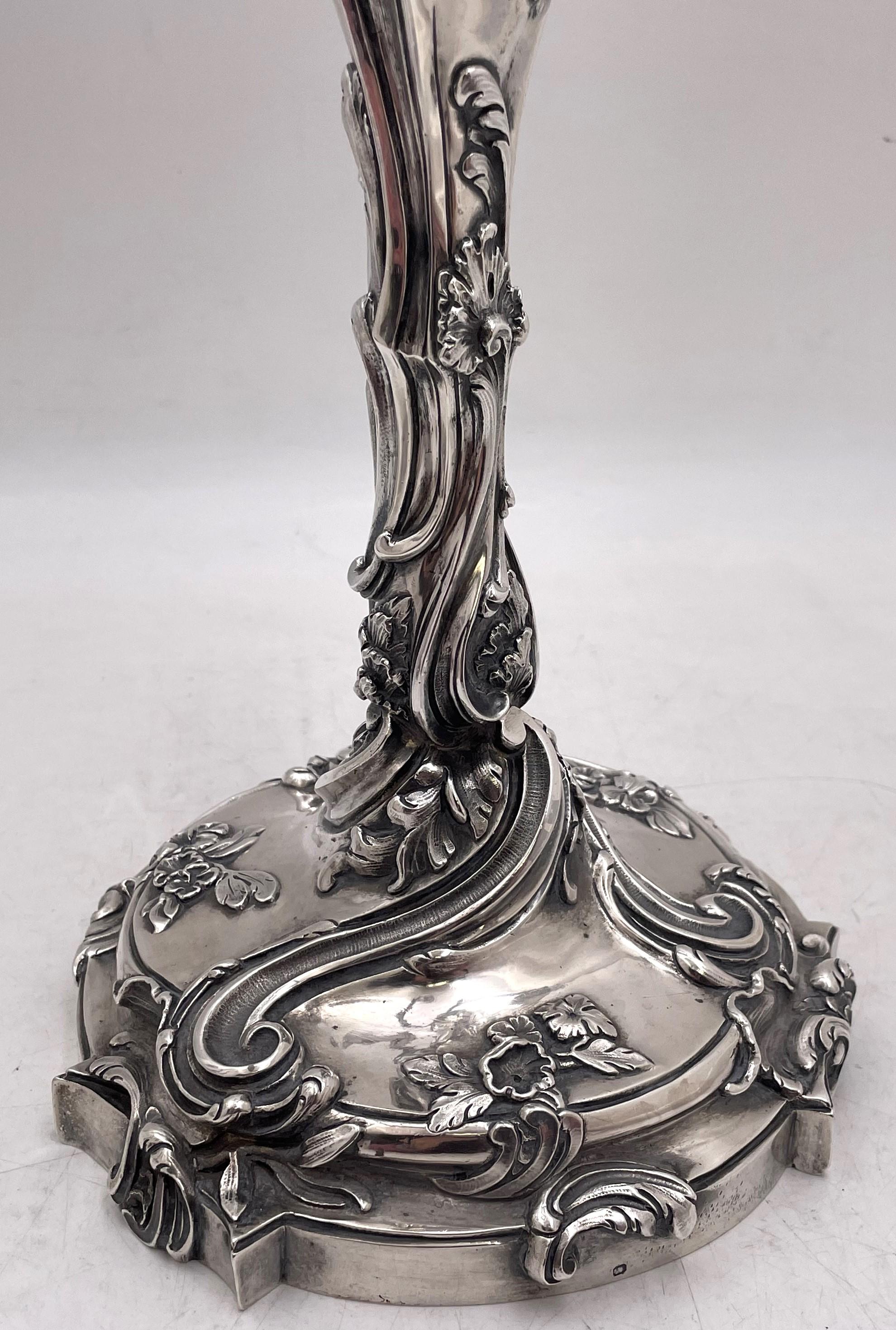 Paar französische Fouquet-Gueudet-Kandelaber aus Sterlingsilber mit 4 Lichtern, um 1865 im Angebot 4