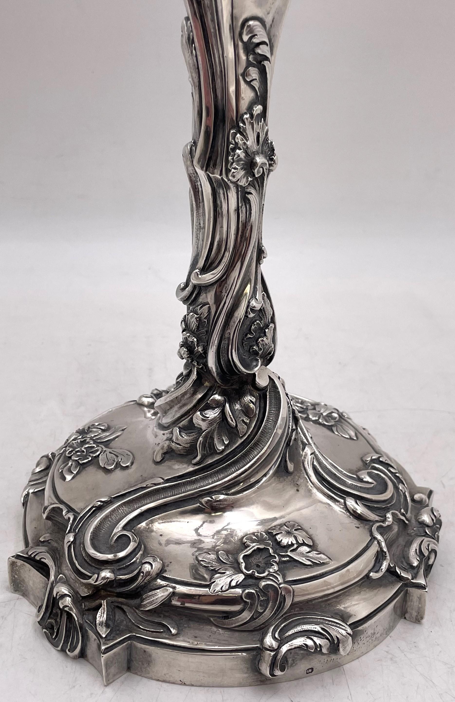 Paar französische Fouquet-Gueudet-Kandelaber aus Sterlingsilber mit 4 Lichtern, um 1865 im Angebot 5