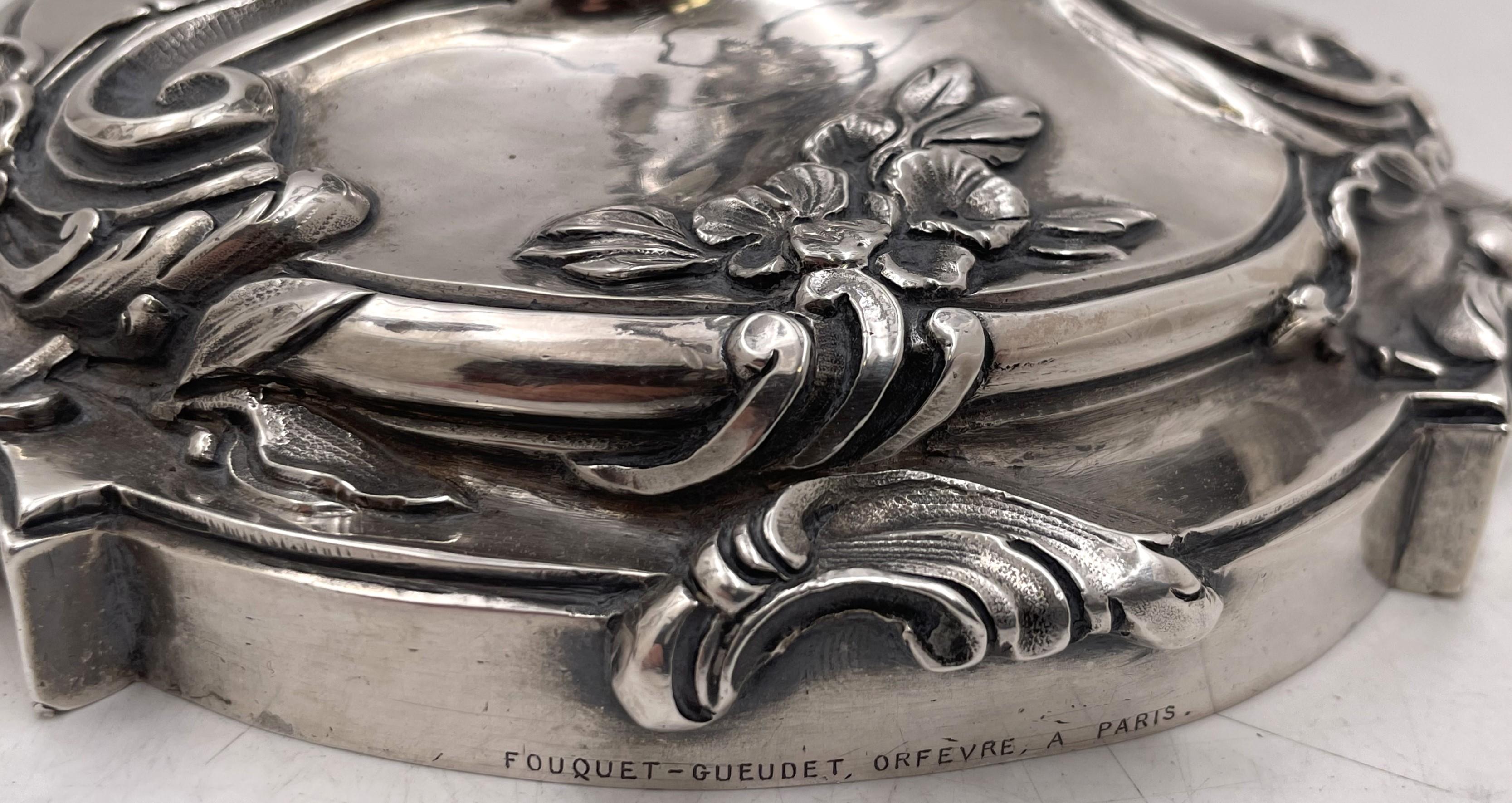 Paar französische Fouquet-Gueudet-Kandelaber aus Sterlingsilber mit 4 Lichtern, um 1865 im Angebot 6